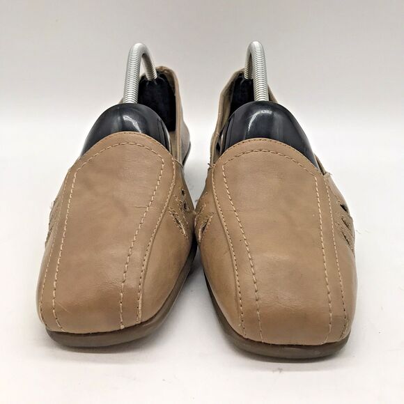Aerosoles Medieval Tan Wedge Women’s 7M Faux Leather Square Toe  Comfort Shoes - Picture 2 of 10